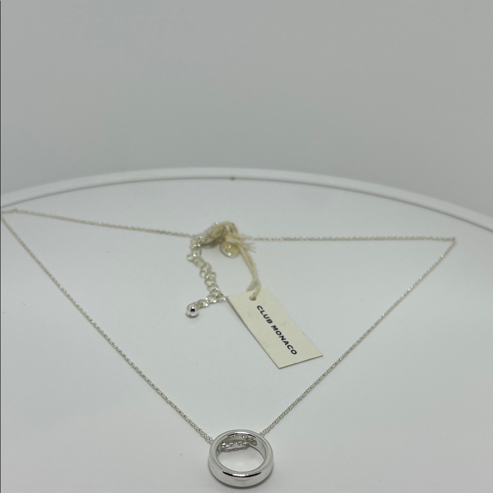 Club Monaco silver-tone circle pendant necklace